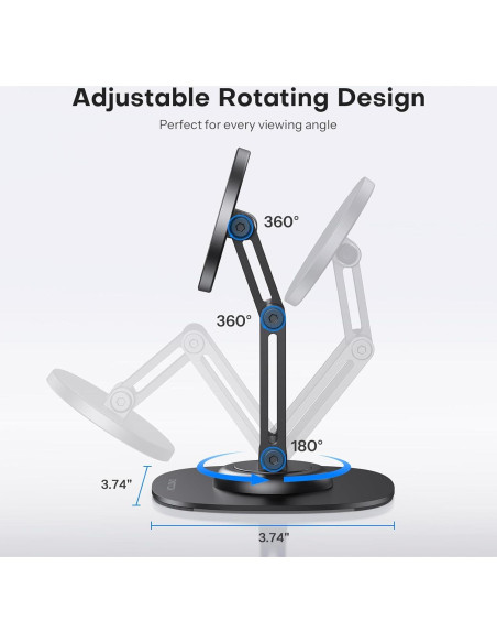 Soporte Magnético Rotativo 360 OMOTON para Teléfono - Negro Soporte Magnético Rotativo 360 OMOTON para Teléfono - Negro