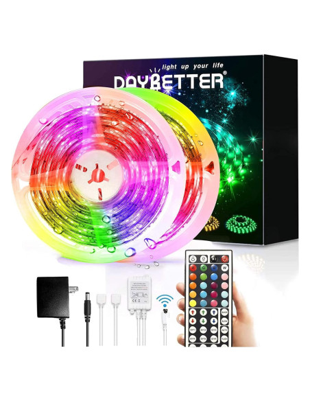 Tira de Luces LED DAYBETTER 9.96m Impermeable RGB con Control Remoto Tira de Luces LED DAYBETTER 9.96m Impermeable RGB con Control Remoto