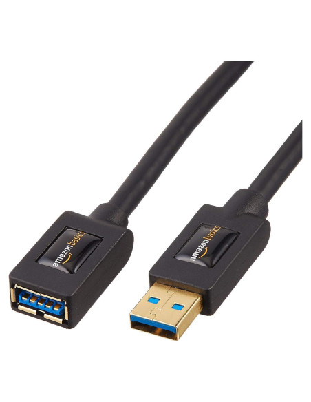 Cables de Extensión USB 3.0 Amazon Basics 0.91m - Paquete de 2 Cables de Extensión USB 3.0 Amazon Basics 0.91m - Paquete de 2