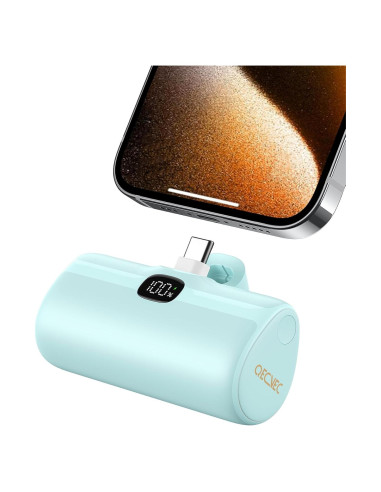Banco de Poder Mini 5000mAh QECVEC Cargador Rápido 20W Azul