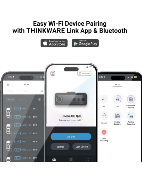 Cámara de Tablero THINKWARE Q200 2CH 2K y 1080P WiFi Cámara de Tablero THINKWARE Q200 2CH 2K y 1080P WiFi