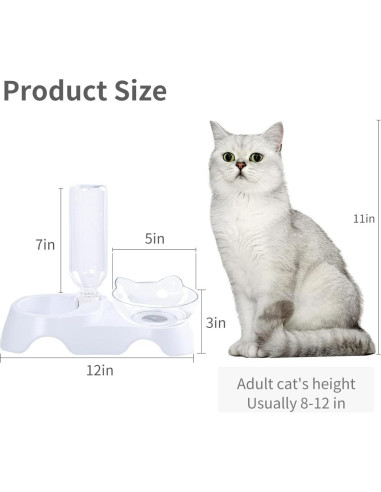 MILIFUN Tazones Inclinados para Perros y Gatos - 2 en 1