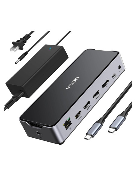 Estación de Acoplamiento USB C MOKiN 3 Monitores 4K 150W Estación de Acoplamiento USB C MOKiN 3 Monitores 4K 150W