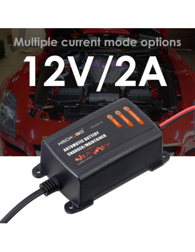 Cargador de Batería 12V 2A - Mantenedor Inteligente 3m