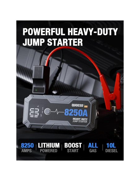 Arrancador de Batería QUOESD H8 8250A 12V 1.27kg Arrancador de Batería QUOESD H8 8250A 12V 1.27kg
