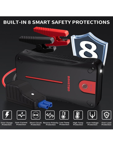 Arrancador de Batería SOVOTIKO CJS28 3000A 12V con USB y LED