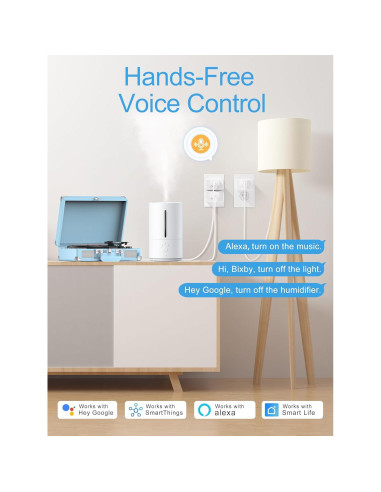 EIGHTREE Enchufe Inteligente WiFi Paquete de 4 Control Remoto