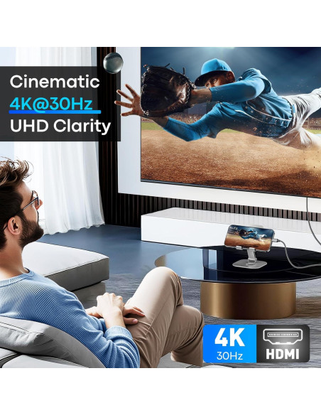 Cable USB C a HDMI 1.83m UANTIN 4K Compatible Thunderbolt Cable USB C a HDMI 1.83m UANTIN 4K Compatible Thunderbolt