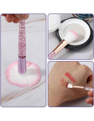 Juego de 15 Brochas de Maquillaje Rosa AOZUO 18 cm
