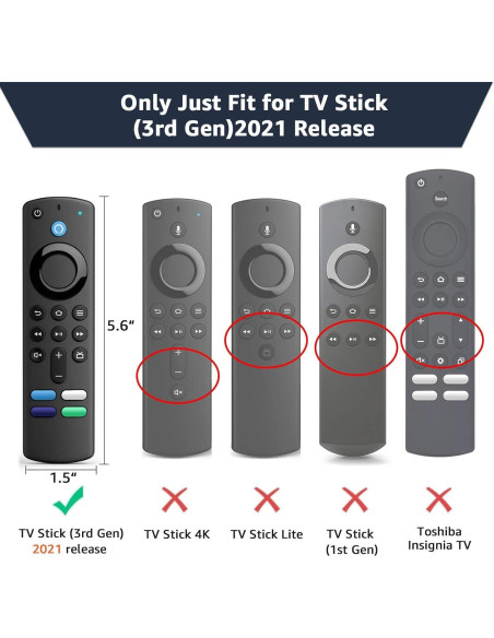 Paquete de 3 fundas de silicona para control remoto Fire Stick Paquete de 3 fundas de silicona para control remoto Fire Stick