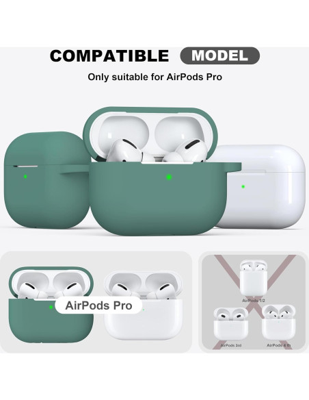 Funda Protectora R-fun para AirPods Pro 2/1 - Silicona Verde Pino Funda Protectora R-fun para AirPods Pro 2/1 - Silicona Verde Pino