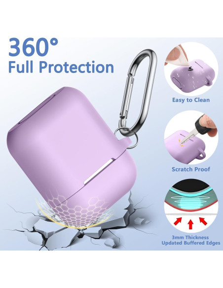 Funda de Silicona Lerobo para AirPods 1/2 Gen - Lavanda Funda de Silicona Lerobo para AirPods 1/2 Gen - Lavanda