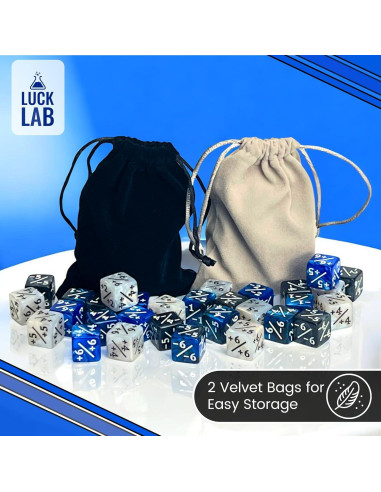 Dados Contadores Luck Lab MTG 48 PCS - Colores Perla