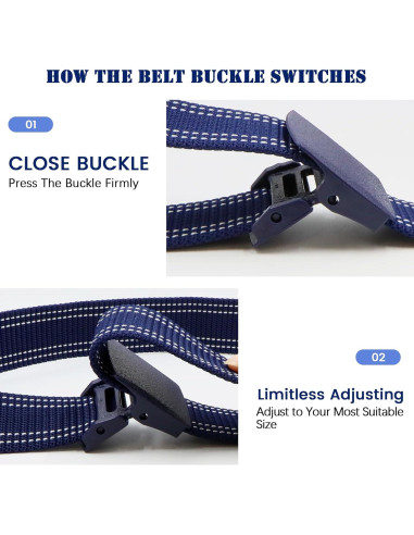 Cinturón Táctico Militar Nylon Ajustable 150 cm Azul
