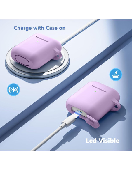 Funda de Silicona Lerobo para AirPods 1/2 Gen - Lavanda Funda de Silicona Lerobo para AirPods 1/2 Gen - Lavanda