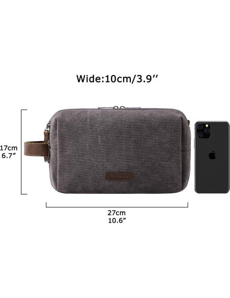 BAGSMART Neceser de Aseo para Hombres Gris Mediano 26.9x9.9x17.0cm BAGSMART Neceser de Aseo para Hombres Gris Mediano 26.9x9.9x17.0cm