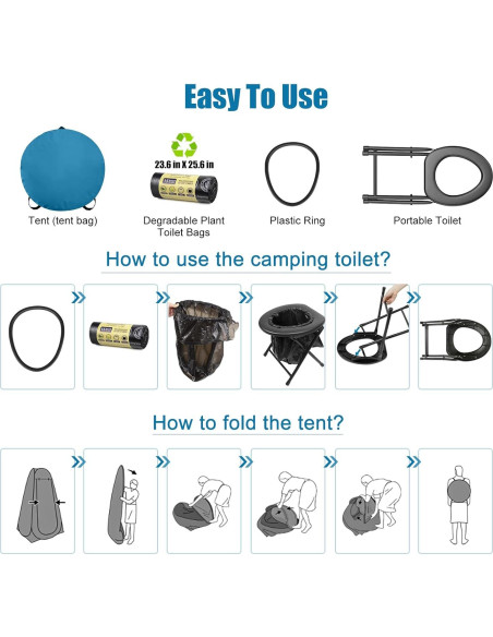 Inodoro Portátil CKE con Carpa de Privacidad Plegable Inodoro Portátil CKE con Carpa de Privacidad Plegable