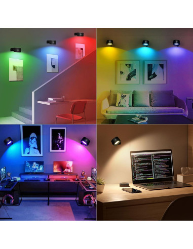 Juego de 2 Apliques LED Lightess con Control APP y RGB