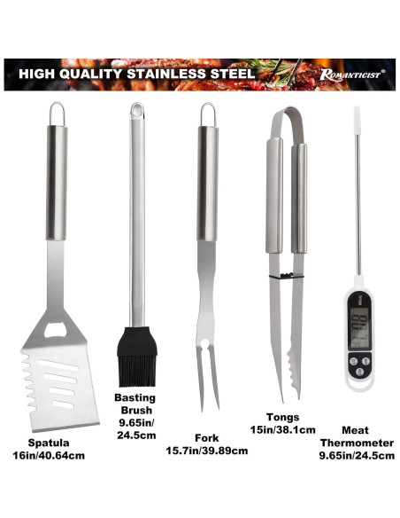 Juego de Accesorios para BBQ ROMANTICIST 28 Piezas Acero Inox Juego de Accesorios para BBQ ROMANTICIST 28 Piezas Acero Inox