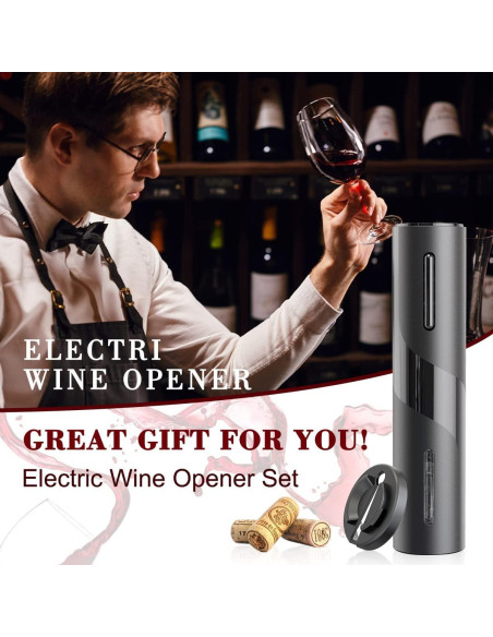 Abridor de Vino Eléctrico DTB TECH Recargable Negro Abridor de Vino Eléctrico DTB TECH Recargable Negro