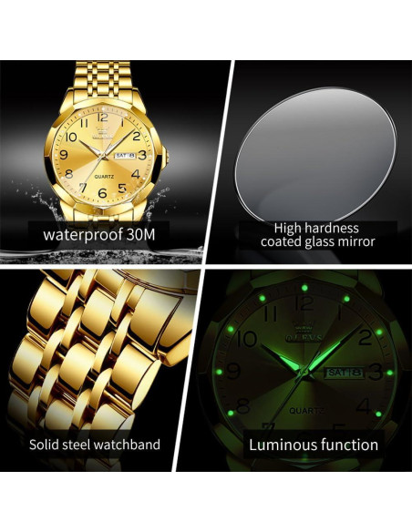 Reloj OLEVS Hombre Cuarzo Lujo Acero Inoxidable 41mm Reloj OLEVS Hombre Cuarzo Lujo Acero Inoxidable 41mm