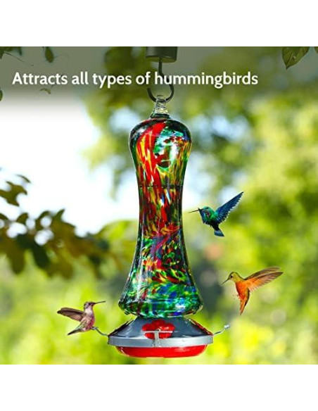 Alimentador de Colibríes Birdkiss de Vidrio 591 ml Colgante Alimentador de Colibríes Birdkiss de Vidrio 591 ml Colgante
