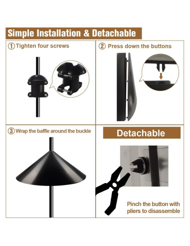 Baffle para Ardillas Garbuildman 48 cm Montaje en Poste
