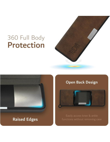 Funda de cuero TUDIA para KardiaMobile 6L, magnética