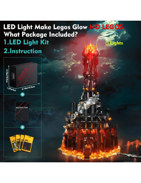 Kit de Luz LED LocoLee para Lego Barad Dur 10333 Kit de Luz LED LocoLee para Lego Barad Dur 10333