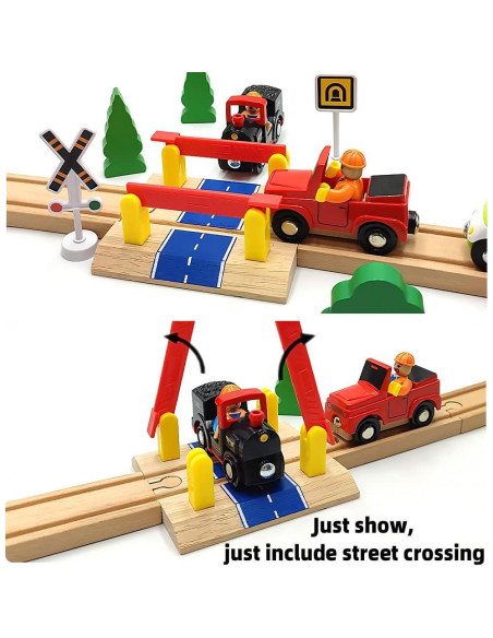 Juego de Grúa de Madera DSHMIXIA con Vagones para Niños Juego de Grúa de Madera DSHMIXIA con Vagones para Niños