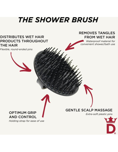 Cepillo Desenredante Denman D6 para Cabello Rizado Negro