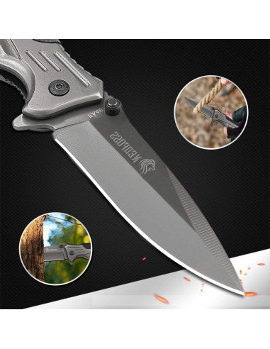 Cuchillo de bolsillo NedFoss FA46 3 en 1 con rompevidrios