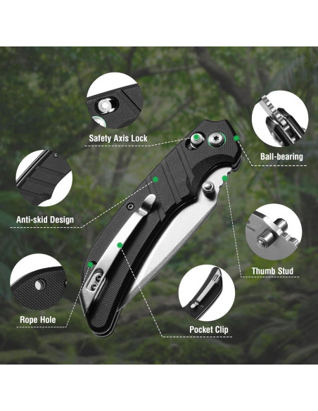 Cuchillo de bolsillo MOSSY OAK 10,16 cm plegable EDC Cuchillo de bolsillo MOSSY OAK 10,16 cm plegable EDC