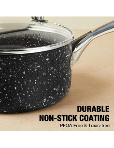 Juego de Cacerolas HLAFRG 3 Piezas Antiadherentes Negro 2