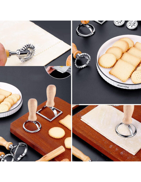 Cortador de Ravioles HSP-HSWITI 3 Set con Mango de Madera Cortador de Ravioles HSP-HSWITI 3 Set con Mango de Madera