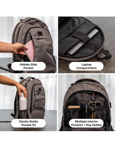 Mochila para Laptop Carrywell Magellan Gris 40L Antirrobo