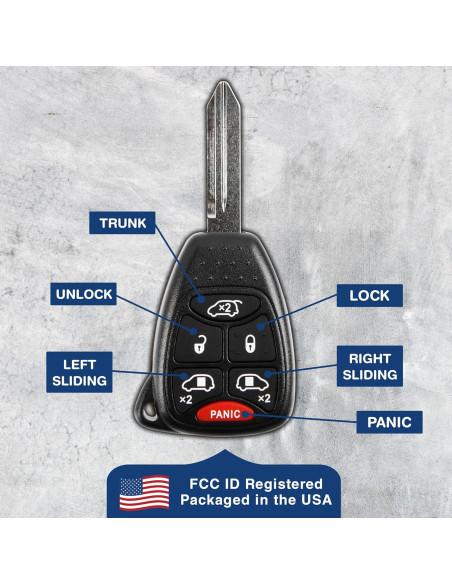 Llave Remota KeylessOption para Dodge Grand Caravan 6 Botones Llave Remota KeylessOption para Dodge Grand Caravan 6 Botones