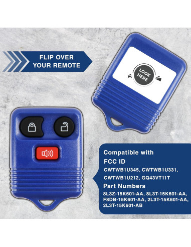 Llavero Remoto KeylessOption KPT1291 3 Botones Azul Marino