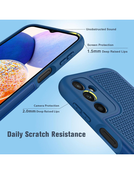 Funda Doble Capa FNTCASE para Samsung Galaxy A14 5G - Azul Funda Doble Capa FNTCASE para Samsung Galaxy A14 5G - Azul