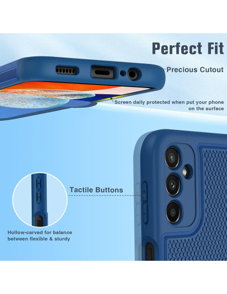 Funda Doble Capa FNTCASE para Samsung Galaxy A14 5G - Azul Funda Doble Capa FNTCASE para Samsung Galaxy A14 5G - Azul