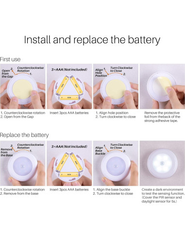 Luz LED con Sensor de Movimiento Lucha Estrellada 3 Unidades