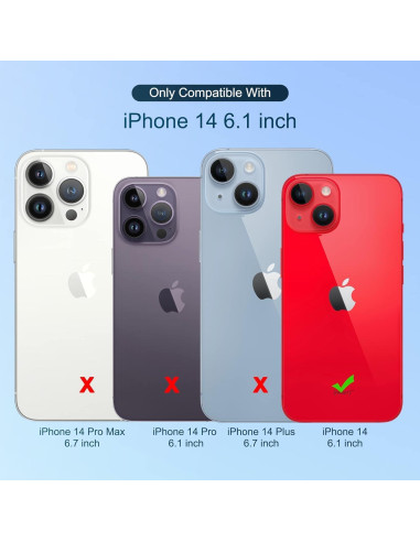 Funda Cartera ULAK para iPhone 14 6.1'' Negra con Soporte