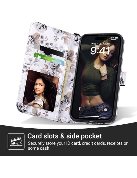 Funda Cartera ULAK para iPhone 14 6.1'' Negra con Soporte Funda Cartera ULAK para iPhone 14 6.1'' Negra con Soporte