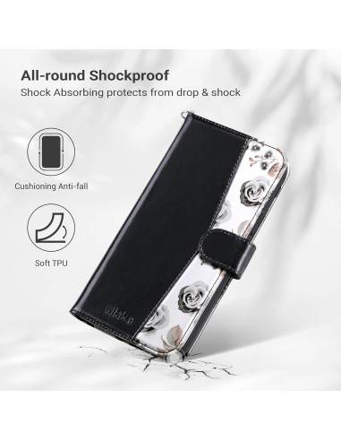 Funda Cartera ULAK para iPhone 14 6.1'' Negra con Soporte