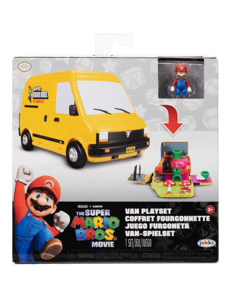 Furgoneta de fontanería Super Mario Bros + figura mini Mario Furgoneta de fontanería Super Mario Bros + figura mini Mario