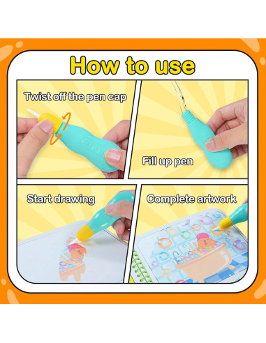 YPLUS Libro de Actividades Reutilizable para Pintar con Agua