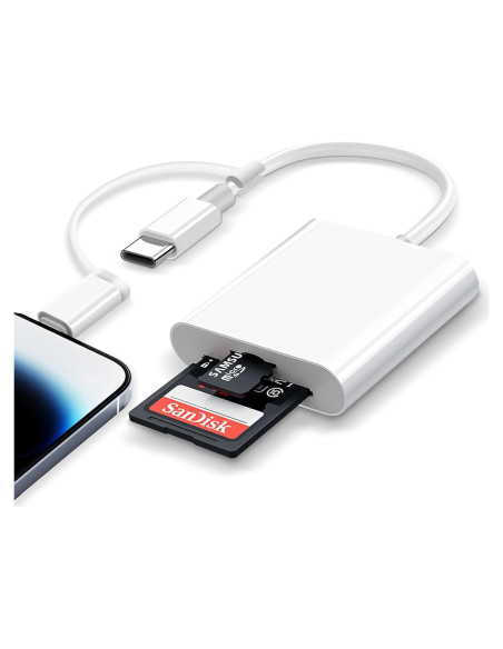 Lector de Tarjeta SD 2 en 1 WTYIXS USB-C y Lightning Lector de Tarjeta SD 2 en 1 WTYIXS USB-C y Lightning