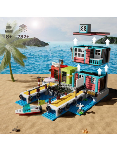 Conjunto de Construcción Mould King Dockside Inn 782 Piezas