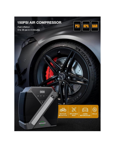 Arrancador de coche NOPAARD 4000A con compresor 150PSI