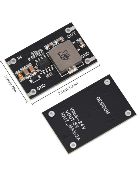 Mini Convertidor DC-DC Buck QEBIDUM 6-24V a 5V 2A 10W (6pcs) Mini Convertidor DC-DC Buck QEBIDUM 6-24V a 5V 2A 10W (6pcs)